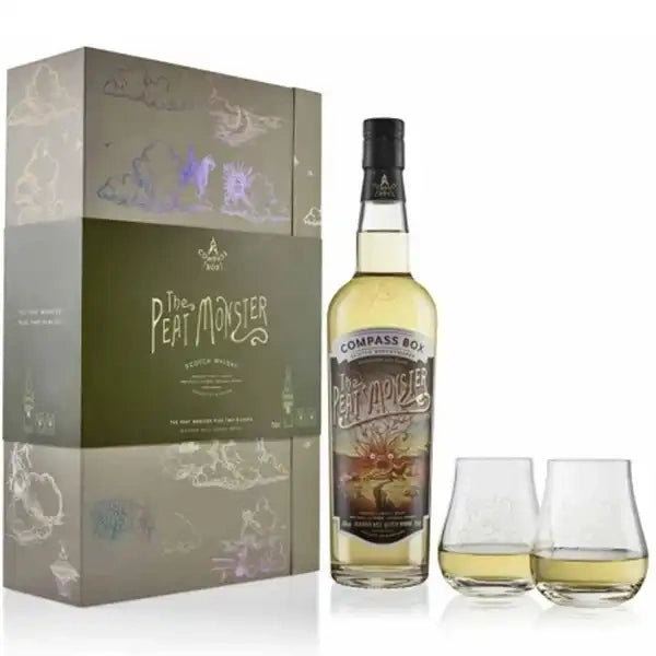 Compass Box The Peat Monster Coffret 2 Glasses Gift Set – 70cl