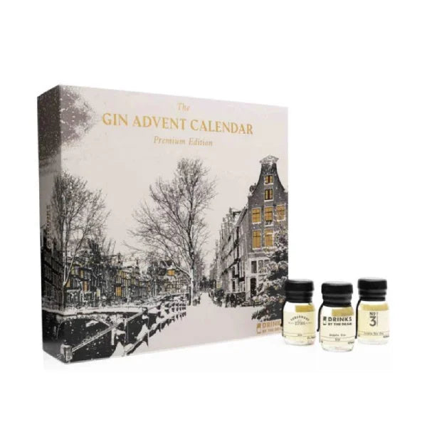 Drinks By The Dram Gin Advent Calendar Premium Edition White Christmas Design Gift Set 2023 – 72cl