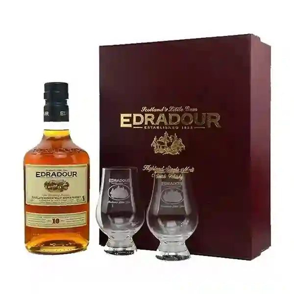 Edradour 10 Year Old Coffret 2 Glasses Gift Set – 70 cl