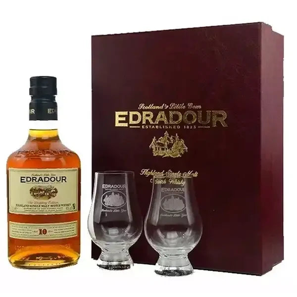 Edradour 10 Year Old Coffret 2 Glasses Gift Set – 70 cl