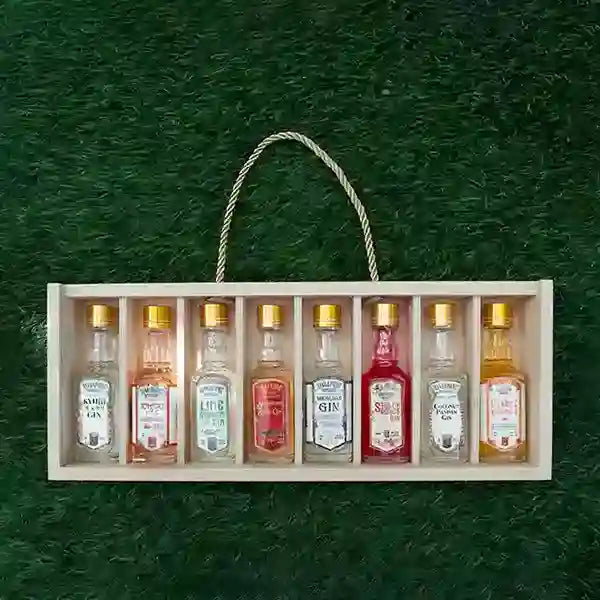 Gift Set of 8 Gins in a Wooden Gift Box