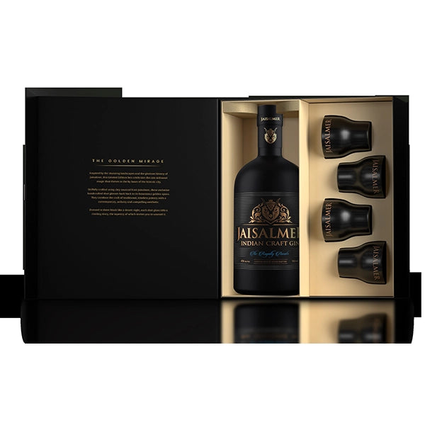 Jaisalmer Gin Gift Set of 4 Shot Glasses "The Golden Mirage"