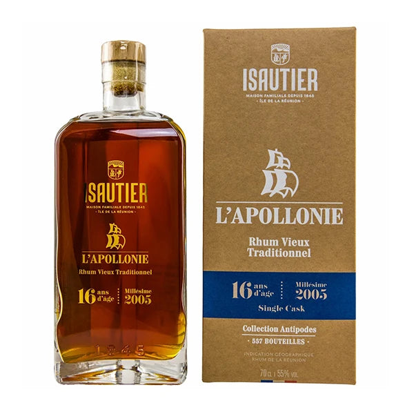 Isautier 2005 L’Apollonie Rhum Vieux Traditionnel Antipodes - 70cl